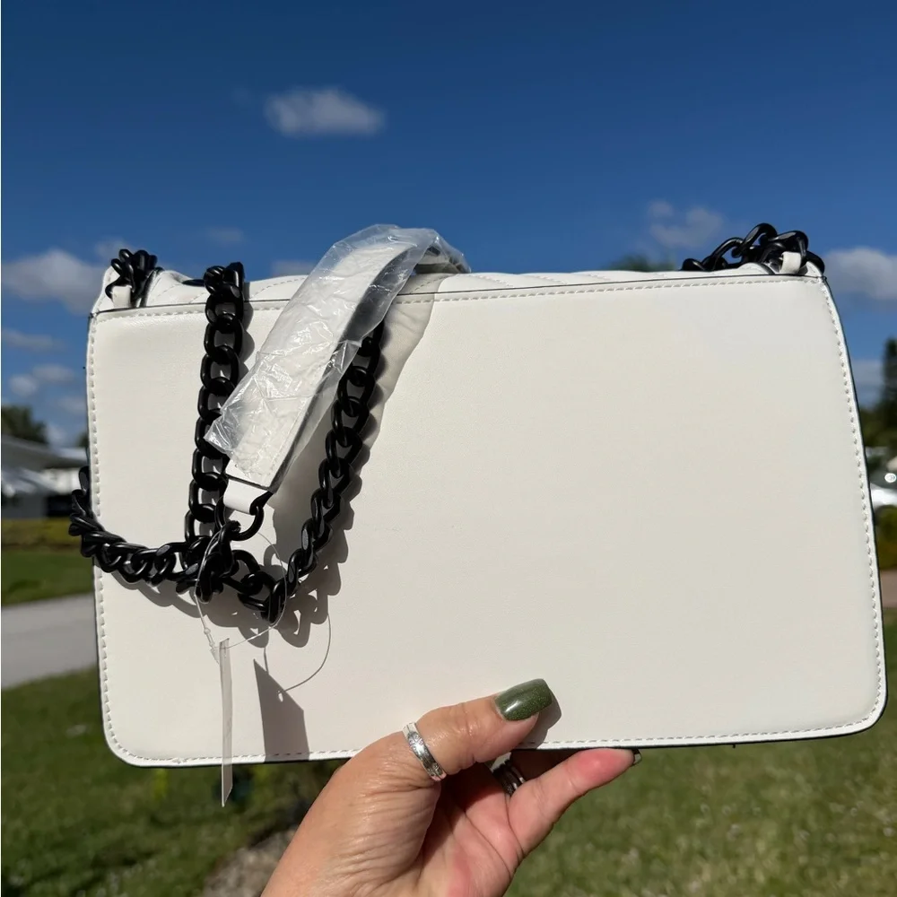 ALDO Greenwood White Quilted Shoulder Bag/Crossbody Bag - Picture 7 of 16